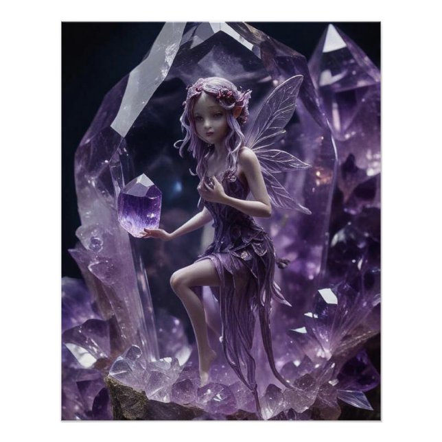 Póster Leche mágica de cristales de Ametisto Púrpura (Anverso)