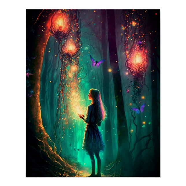 Póster Leche mágica encantada Fantasía Forestal Pixe Polv (Anverso)