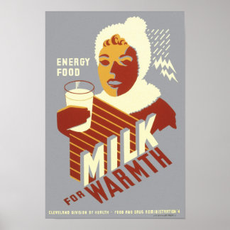 Póster Leche para el calor