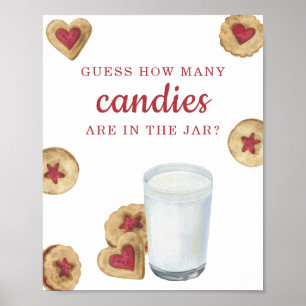 Póster Leche y Galletas - Adivina cuántas golosinas