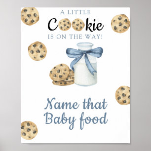 Póster Leche y galletas Bebé Ducha Nombre de la comida pa