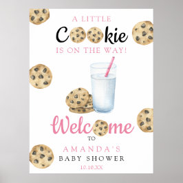 Póster Leche Y Galletas Bienvenidos fiesta De Ducha Bebé