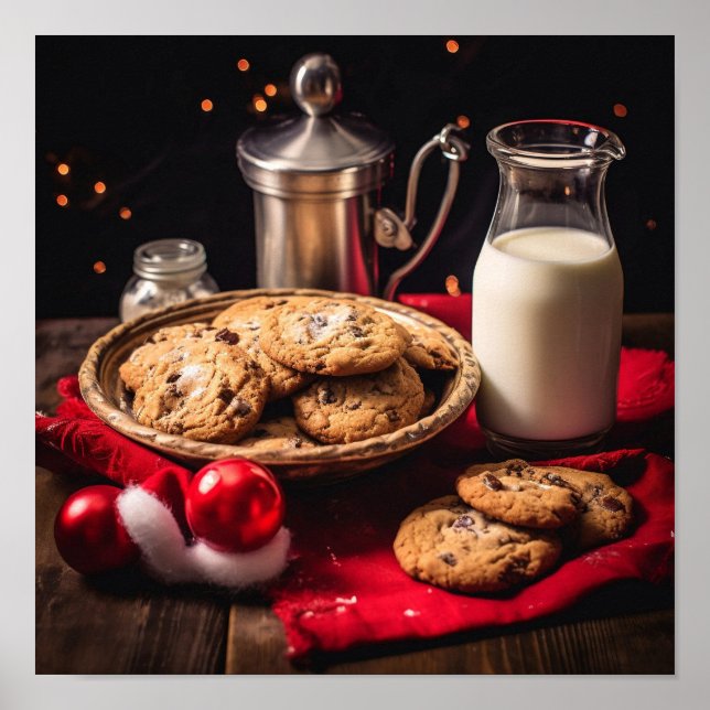 Póster Leche y galletas de Santa Claus (Frente)