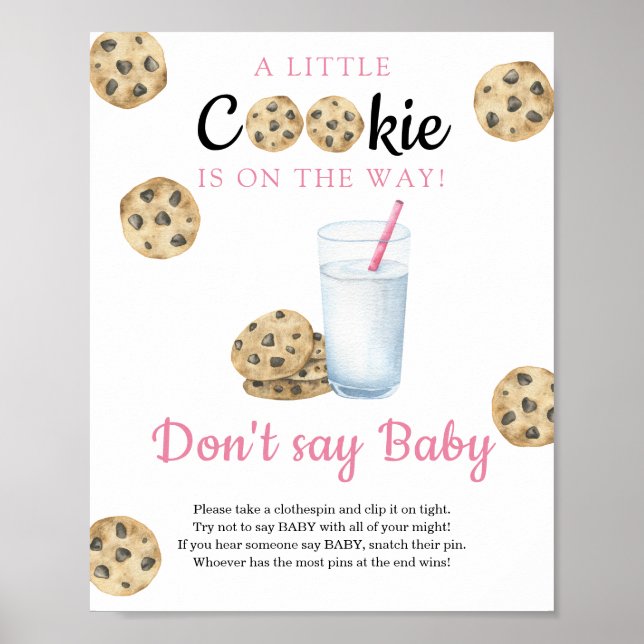 Póster Leche y galletas Ducha bebé No digas bebé (Frente)