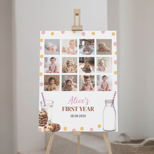 Póster Leche y galletas Rótulo de foto de cumpleaños (Subido por el creador)