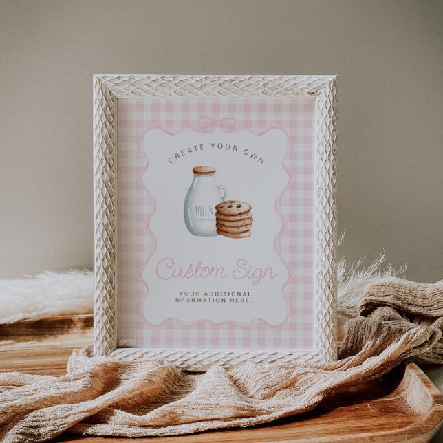 Póster Leche y galletas Rótulos de mesa de Baby Shower ro (Subido por el creador)