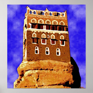 Póster LECHO DE UN RÍO SECO DAHR Yemen (no lejos de