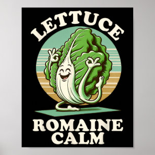 Póster Lechuga Romaine Calma Atención Plena Vegana Amante