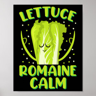 Póster Lechuga romana calma mindfulness vegano amante del
