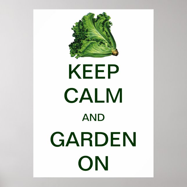 Póster Lechuga Vintage Keep Calm and Garden On (Frente)