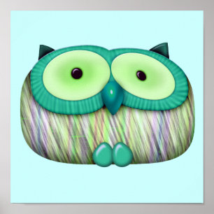 Póster lechuza acua owl