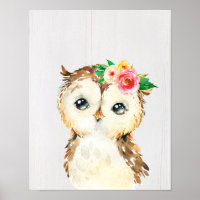 Lechuza acuarela floral