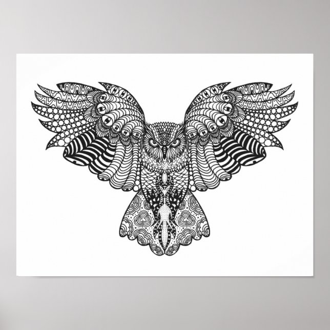 Póster Lechuza águila inspirada 2 (Frente)
