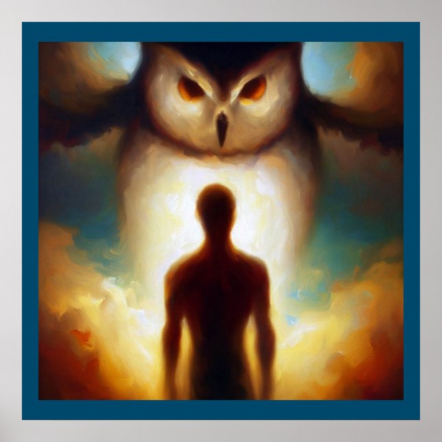 Póster Lechuza animal espirituosa 1 (Frente)