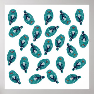 Póster Lechuza Azul