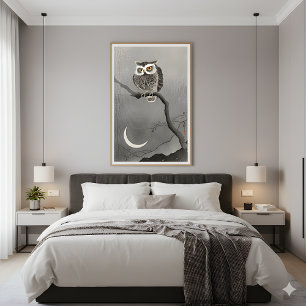 Póster Lechuza de larga trayectoria en la rama - Serenida