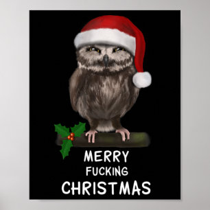 Póster Lechuza de Navidades Merry Ing (d010-0514a)