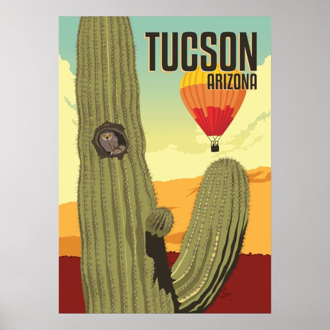 Póster Lechuza elfo de 28"x20 en Saguaro - Tucson, Arizon (Frente)