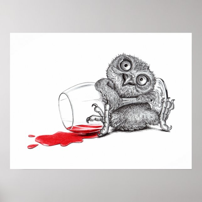 Póster Lechuza feliz - Beber (Frente)