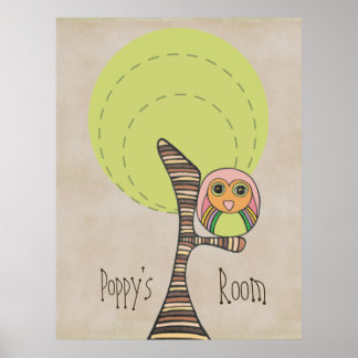 Póster Lechuza Nursery Niños Sala Pared Poster