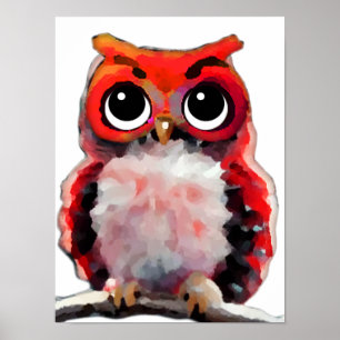 Póster Lechuza Roja Cuta