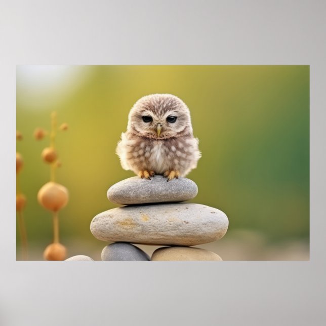 Póster Lechuza Salvaje Animal Tranquilo (Frente)