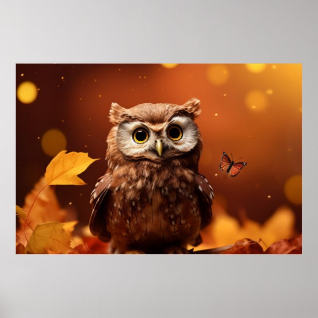 Póster Lechuza Salvaje Animal Tranquilo (Frente)