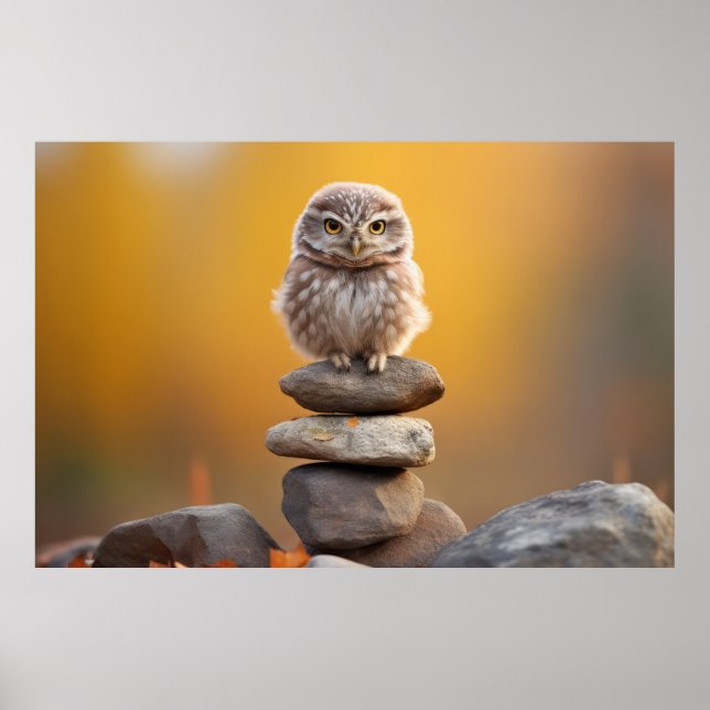 Póster Lechuza Salvaje Animal Tranquilo (Frente)