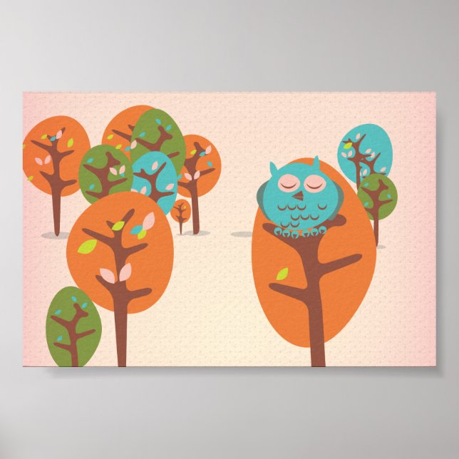 Póster Lechuza Sleepy (Frente)