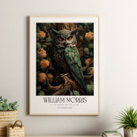 Lechuza William Morris con flores