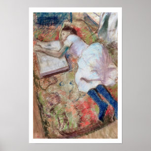 Póster Lector de Edgar Degas el que se acuesta, c.1889