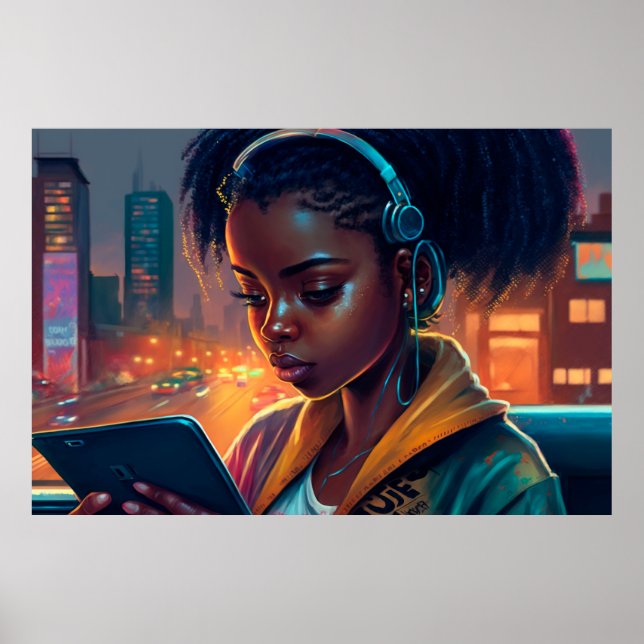 Póster Lectura chica en una ciudad del futuro (Frente)