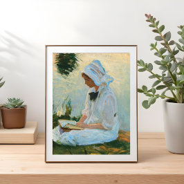 Póster Lectura chica por un arroyo, Sargent 1888