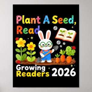 Póster Lectura de Verano 2026 Planta Una Semilla Leer Cre