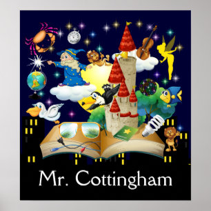 Póster Lectura del profesor - poster de la instrucción -