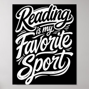 Póster Lectura divertida es deporte favorito para bibliot
