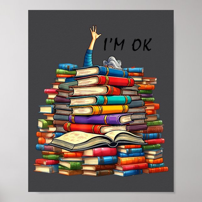 Póster Lectura Divertida Lectores Gusano de Libro Bibliot (Frente)