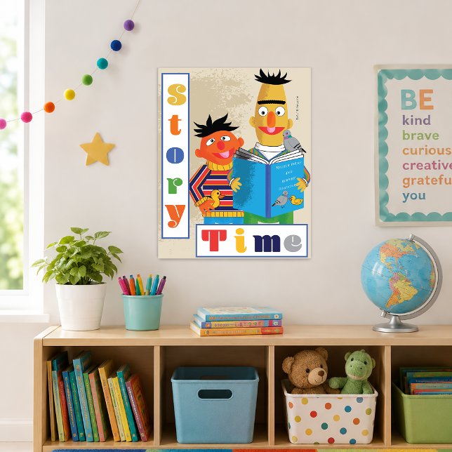 Póster Lectura en el aula de Bert y Ernie (Simulated poster on wall)