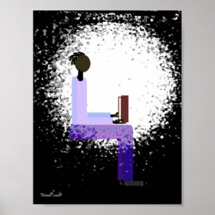 Póster Lectura en luz de la ventana