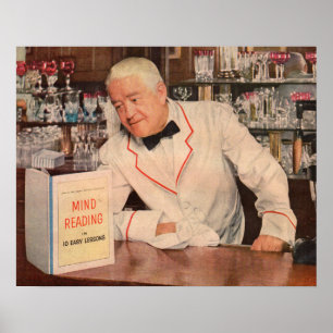 Póster lectura mental en el bar