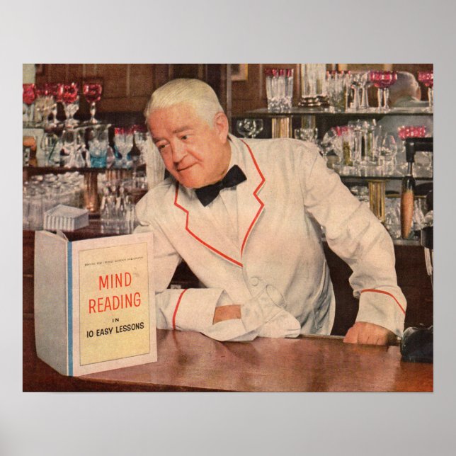 Póster lectura mental en el bar (Frente)