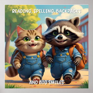 Póster Lectura, Ortografía, Mochilas y Sonrisas