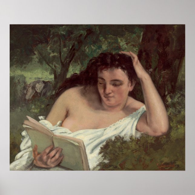 Póster Lecturas de una joven - Bella Artes Gustave Courbe (Frente)