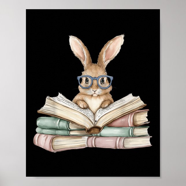 Póster Lecturas interesantes de libros de conejito Gles d (Frente)