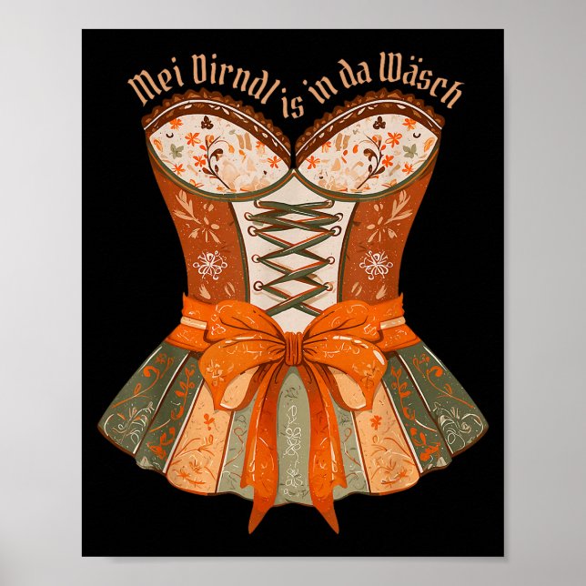 Póster Lederhosen Costume Cute German Bavarian Women  (Frente)