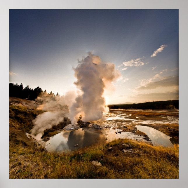 Póster Ledge Geyser, Cuenca Norris Geyser (Frente)