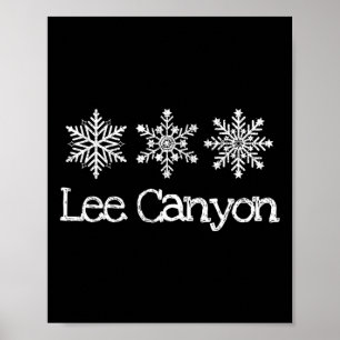 Póster Lee Canyon Nevada Frosty Snowflakes Ski Ski