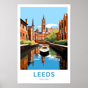 Póster Leeds England Travel Print