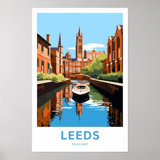 Póster Leeds England Travel Print (Frente)