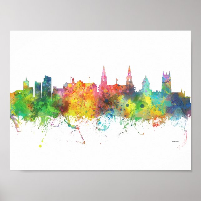 PÓSTER LEEDS, SKYLINE DEL REINO UNIDO (Frente)